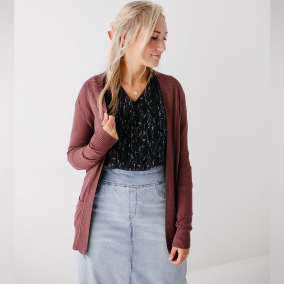 Express Sweaters - Classic wine cardigan